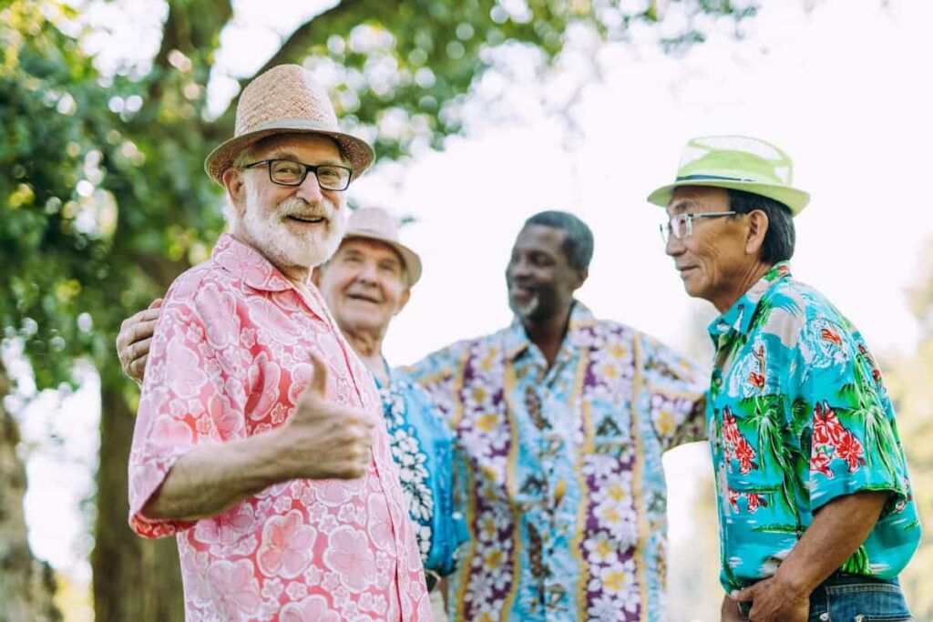 Independence Hall | Senior men chatting